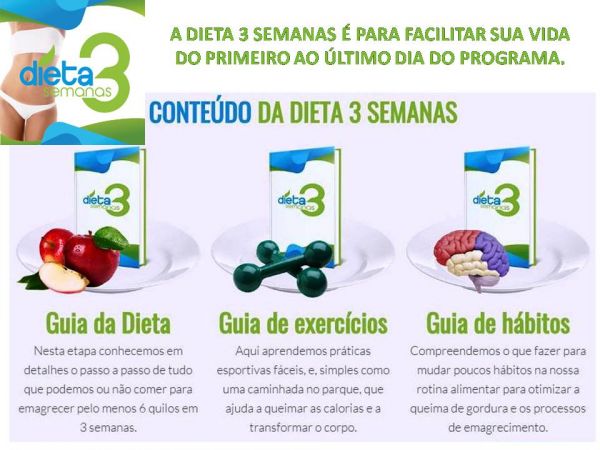 Dieta 3 Semanas - de 6 a 12kgs em apenas 3 semanas - 100% Garantido
