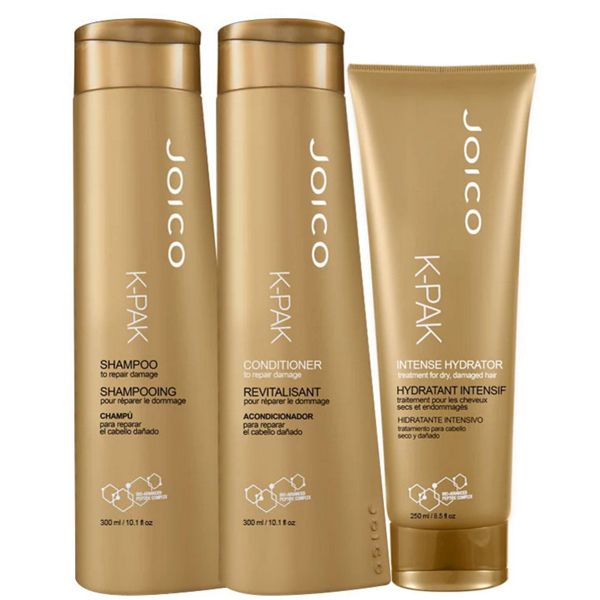 Kit Triplo Joico K-Pak Reconstrução e Hidratação Profunda para Cabelos Secos e Danificados