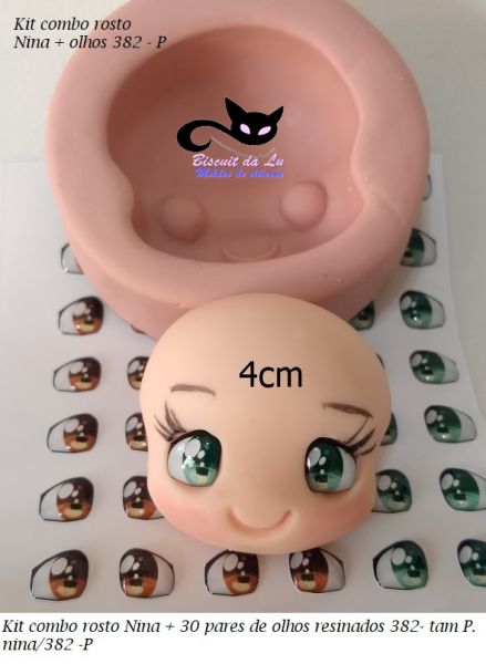 kit combo boneca Nina + 30 p olhos res. 382 P