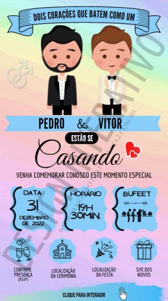 CONVITE DE CASAMENTO - HOMO - MODELO 1