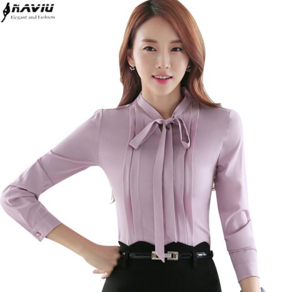 Blusa Feminina Outono Elegante Manga Longa Mulheres Elegante