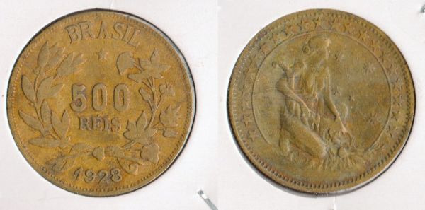 V126-1 - 500 Réis 1928 - Tiragem 9.432.000