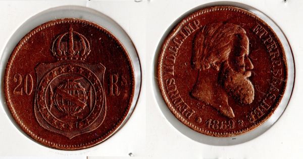 B788-03 - 20 Réis- 1869 - Império - LINDA PEÇA