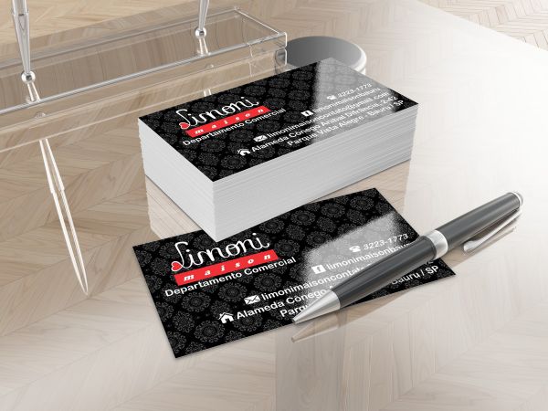 Cartão de Visita Couchê 250g UV Total Frente