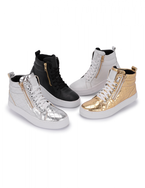 Tênis Selten Botinha Sneaker Feminino Street Com Zíper Lateral.