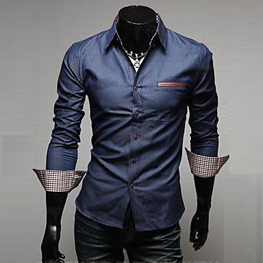 longa camisas de denim mangas de alta qualidade calça jeans bolso couro lavagem com água moda camisa