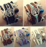 Pulseira de couro sintético