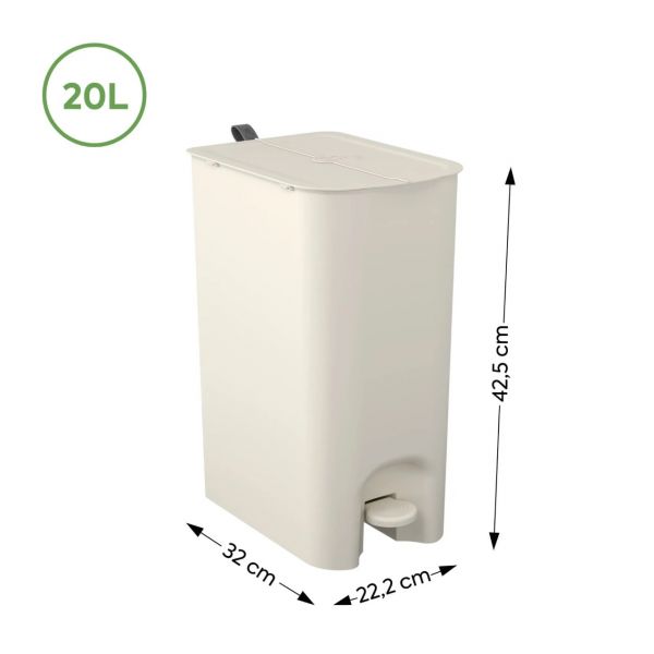 Lixeira Borboleta Bege com Pedal 20 Litros