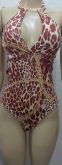 Body animal print com detalhe dourado no pescoço Cod: 00017