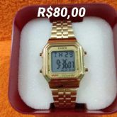 Relógio digital casio metal Dourado