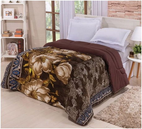 Coberdrom Casal Queen Dupla Face Em Microfibra E Pelúcia cod.014