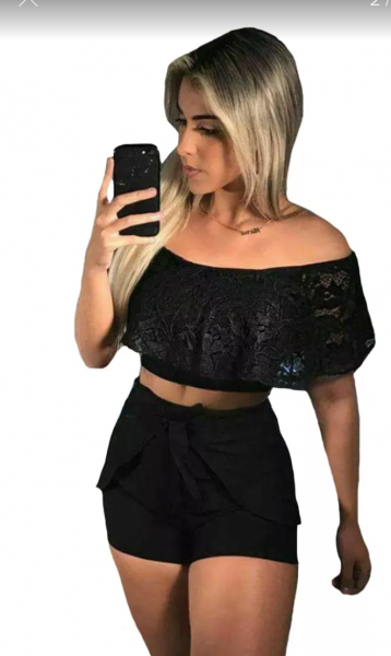 Conjunto cropped e short
