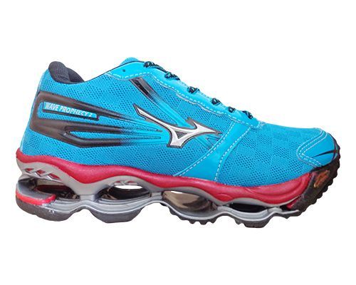 tenis mizuno wave  prophecy azul e vermelho