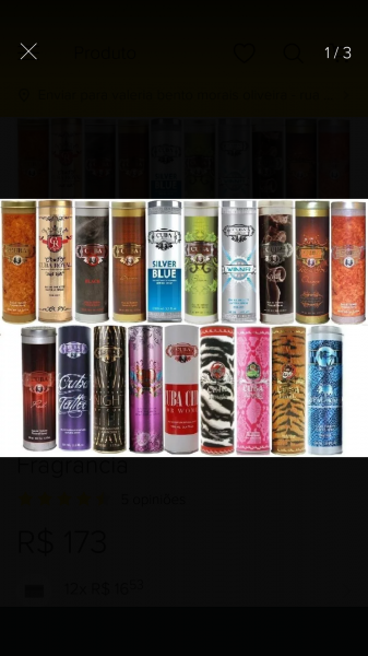 Perfumes Cuba 100ml original(escolha sua fragrância)