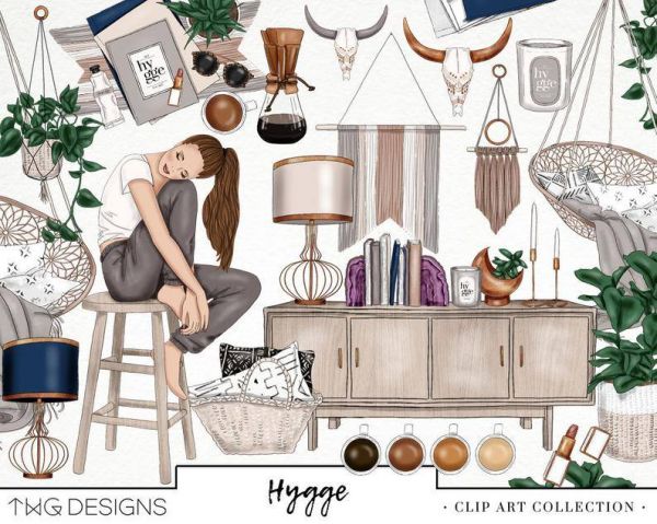 kit scrapbook digital aquarela cliparts planner abraço
