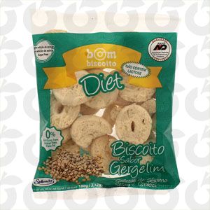 Rosquinha Gergelim Zero Açúcar 100 Gramas Bom Biscoito