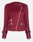 JAQUETA BIKER COM ZÍPERES AMARO