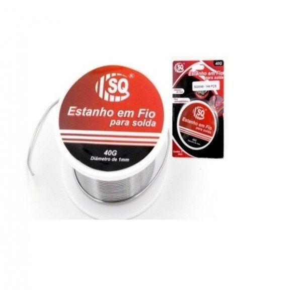 Estanho Em Fio Para Solda 40g 1mm Diametro Sq3040