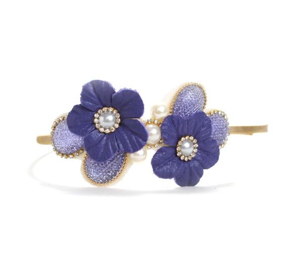 Tiara Artesanal de Couro Floral   Código: 499885