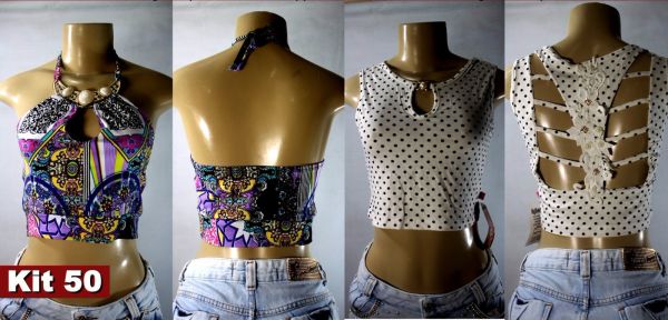 kit 30 blusa Top croped com bengaline diversos