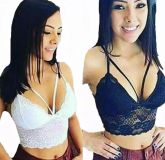Cropped Renda Tiras Com Bojo Blusa