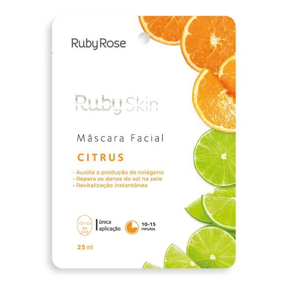 MÁSCARA FACIAL DE TECIDO CITRUS SKIN - RUBY ROSE