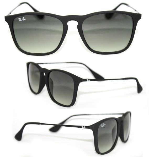 Óculos de Sol Ray-Ban RB4187 Chris Preto - Lente Preto Degradê