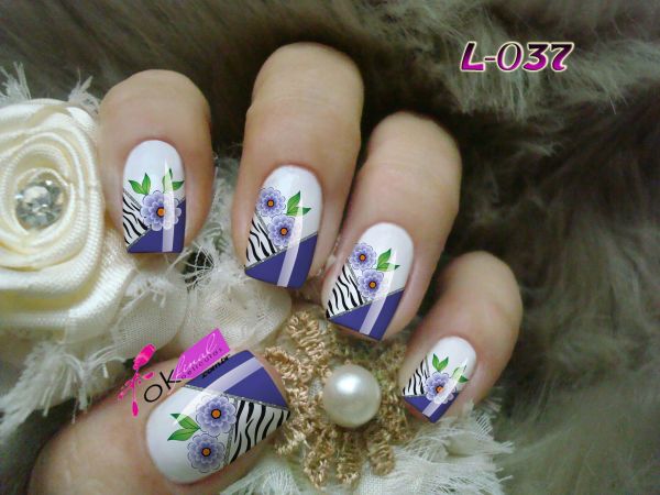 Películas e Adesivos para Unhas Mod. Flores Cód. L-037