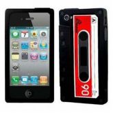 CASE FITA K7 PRETA PARA IPHONE 4 E 4S