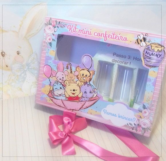 Arquivo silhouette kit mini confeiteiro Ursinho Pooh