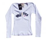 Camisa Feminina Hollister Manga Longa Branca MOD:76806 [Réplica]