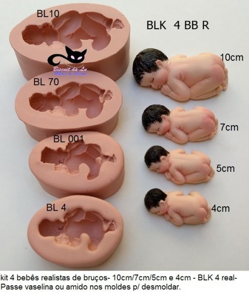 Kit bebês 4 realistas - 10cm/7cm/5cm/4cm ( BLK 4 BB real )