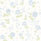Papel de Parede Bambino's Bobinex (Nacional) - Floral (Tons de Azul/ Verde/ Branco) 3363
