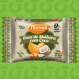 Doce de Abóbora com coco Zero Açúcar, zero glúten, zero lactose 25 Gramas FlorMel