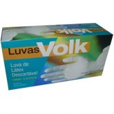 Luvas Látex Volk Descartável Natural com Amido Tam M Caixa com 100 unidades