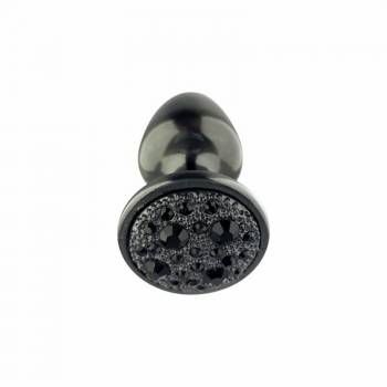 Plug Anal Cravejado Grafite 6,9X 2,9 Linha Slim Sexy Fantasy