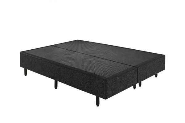 Base King Bipartida 2x 96x203x38 Corino Preto SR Movelaria