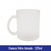 Caneca jateada de vidro 325ml. importada AAA