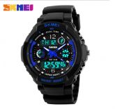 Relógio masculino skmei anadigi 0931 preto e azul - Skmei