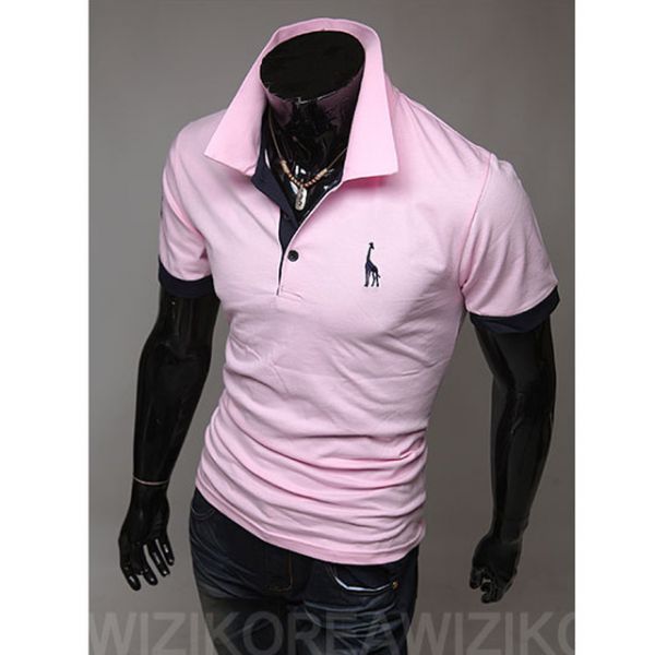 Camisa Masculina Casual Manga Curta Gola Polo Homens De Esti