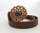 Cinto médio com pedras marrom- Ref 38