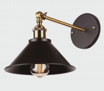 Arandela Articulada preta e dourada ref. 1407