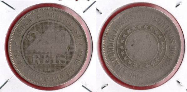 V048-7 - 200 Réis 1895 -Tiragem 1.633,500