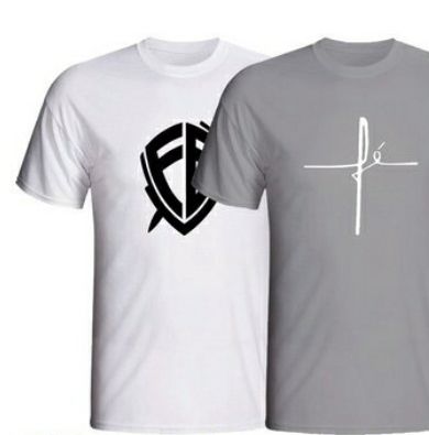 Pacote com 15 Camisetas Com Tema Cristão 100% Algodão fio 30/1
