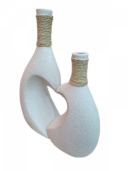 Kit Vaso De Cerâmica Em Forma De Coração 20x25cm