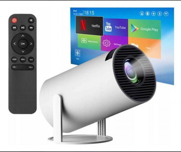 Projetor Hy300 Wifi Hd 200ansi Android 11.0 Smart Br Cor Branco KAPBOM
