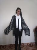 Cardigan alongado com fenda