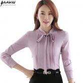 Blusa Feminina Outono Elegante Manga Longa Mulheres Elegante