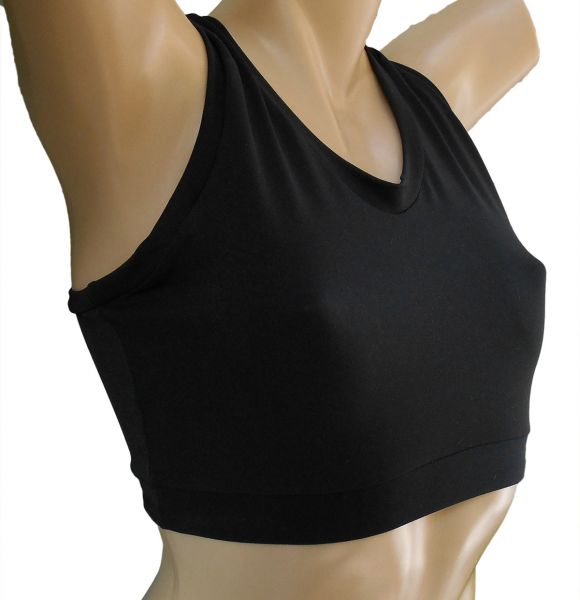 Top Cropped Plus Size 48/50-52/54 tipo Nadador preto em suplex 360