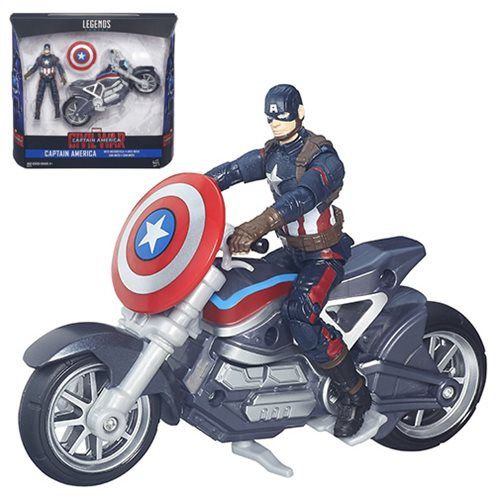 Captain America Civil War Marvel Legends 3 3/4-Inch Action Figure and Motorcycle